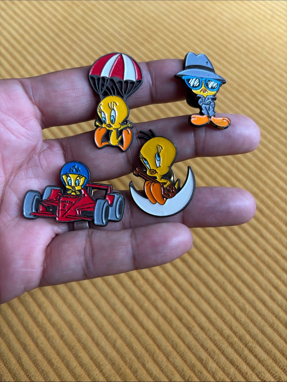 Tweety Bird pins vintage Y2K 90s collectible moon race car balloon inspector